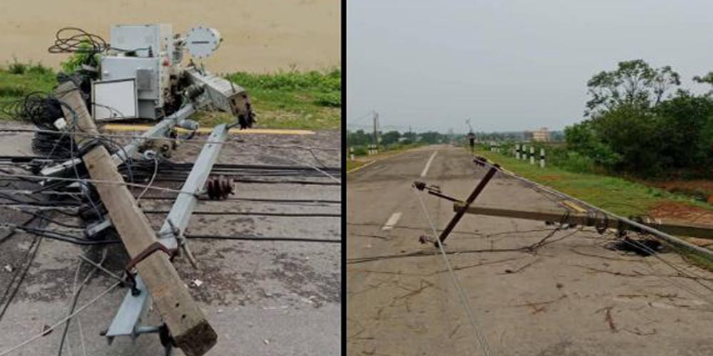 दाङमा हावाहुरीका कारण २० वटा विद्युत पोल क्षति,राजपुरमा विद्युत सेवा अवरुद्ध