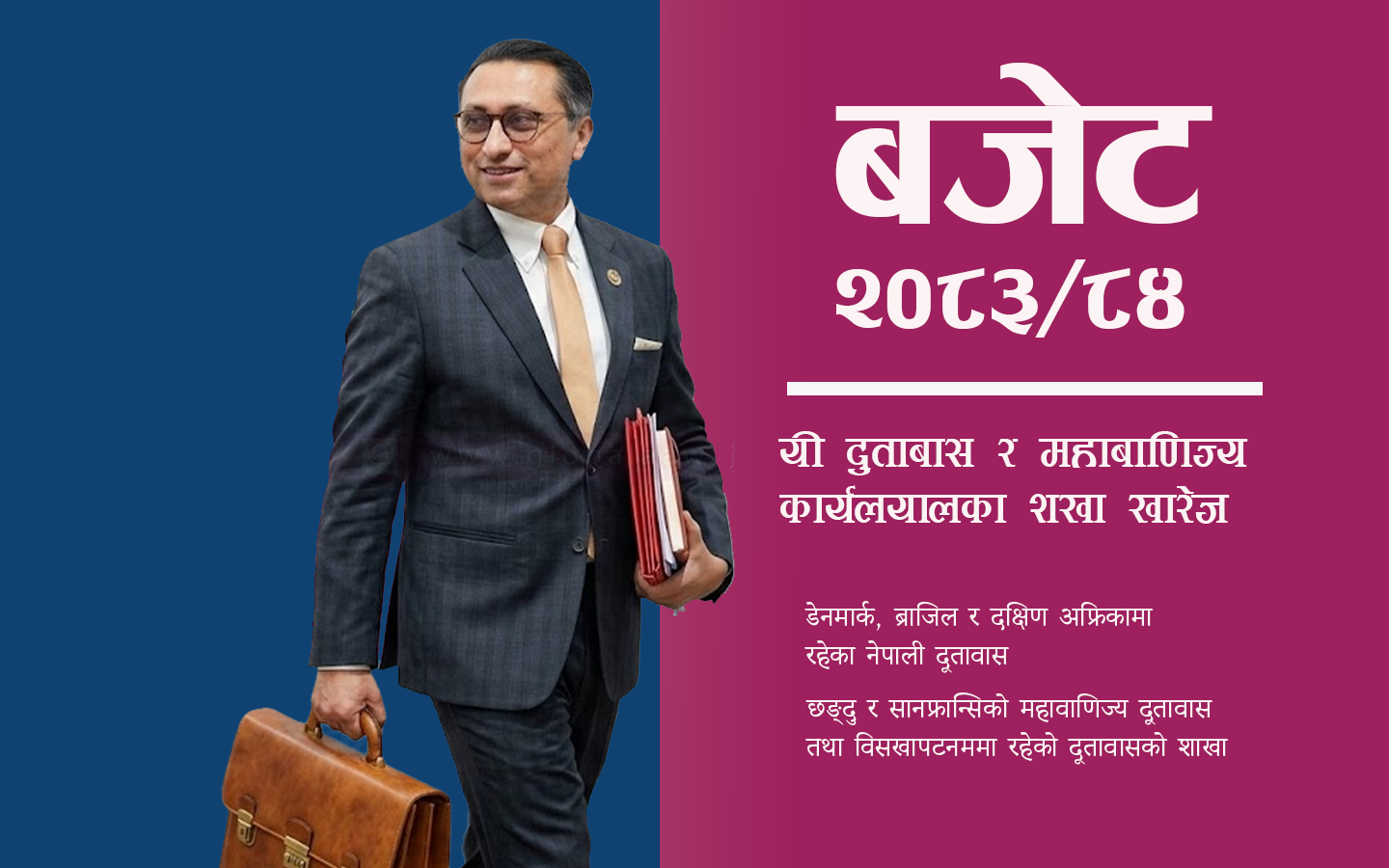 अर्थमन्त्री वाग्लेद्वारा केही नेपाली दूतावास र महावाणिज्य दूतावासका शाखा खारेजको घोषणा