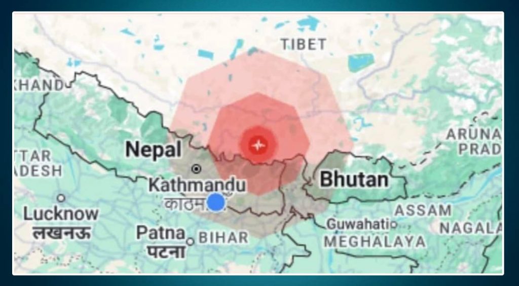 भूकम्पमा भाग्दा काठमाडौँमा दुई घाइते