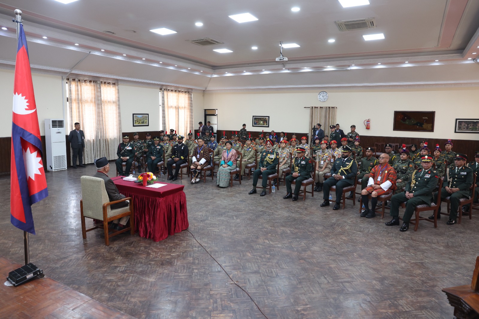 प्रधानमन्त्रीसँग भारत, भूटान र माल्दिभ्सका एनसिसी भ्रमण दलका प्रतिनिधिको शिष्टाचार भेट