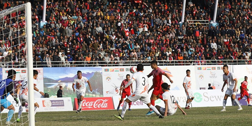 नेपाल र भुटानबिच खेल जारी, नेपाल १–० ले अगाडी