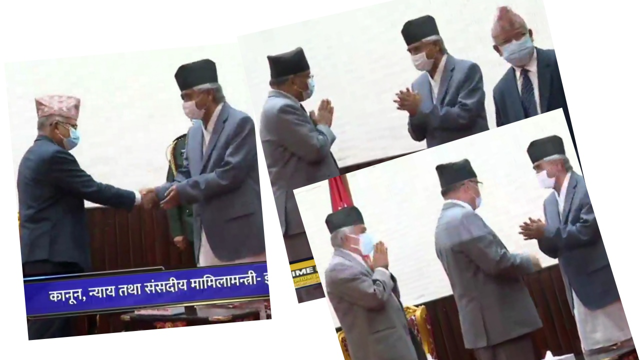 देउवालाई बधाई दिन सबैभन्दा पहिला पुगे माधव नेपाल,दोस्रोमा प्रचण्ड तेस्रोमा रामचन्द्र पौडेल