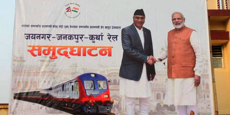 जनकपुर रेल सेवा : प्रधानमन्त्री  देउवा र मोदीले उद्घाटन गर्दै