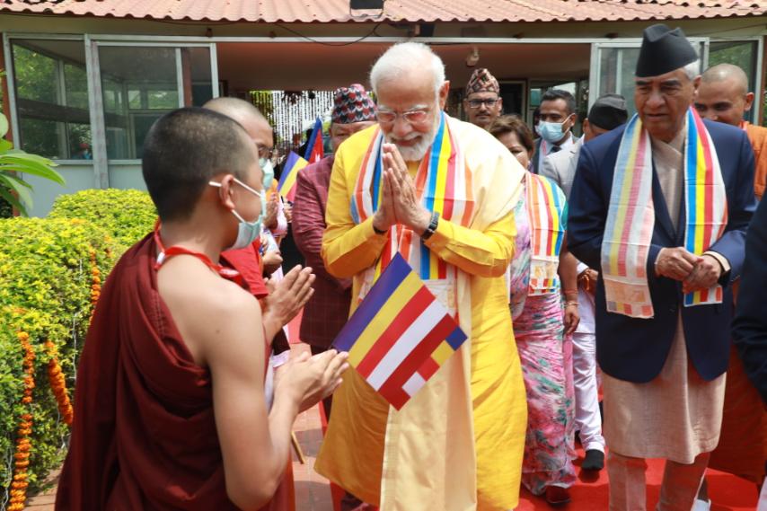 लुम्बिनी आएर भारतीय प्रधानमन्त्री मोदीले भने– न्यानो स्वागतको लागि धन्यवाद