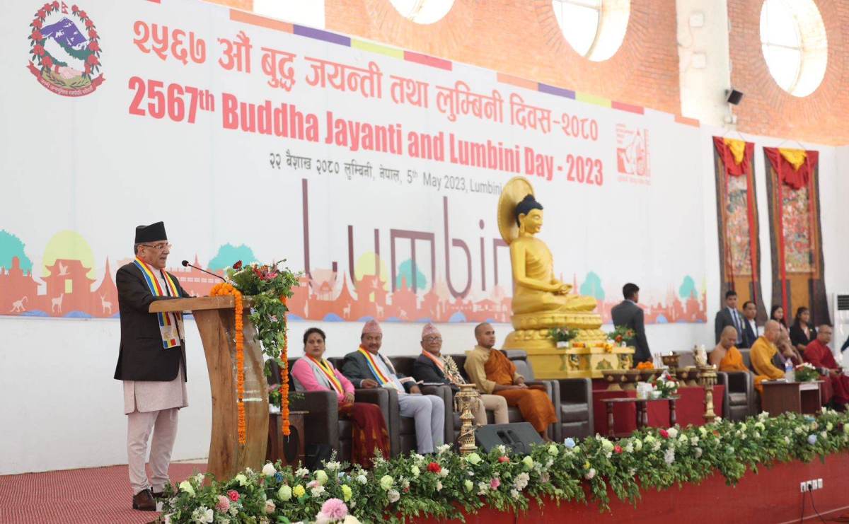 बुद्धको ज्ञान, आदर्श र शान्तिको मार्ग विश्वभरि नै अद्वितीय छ : प्रधानमन्त्री