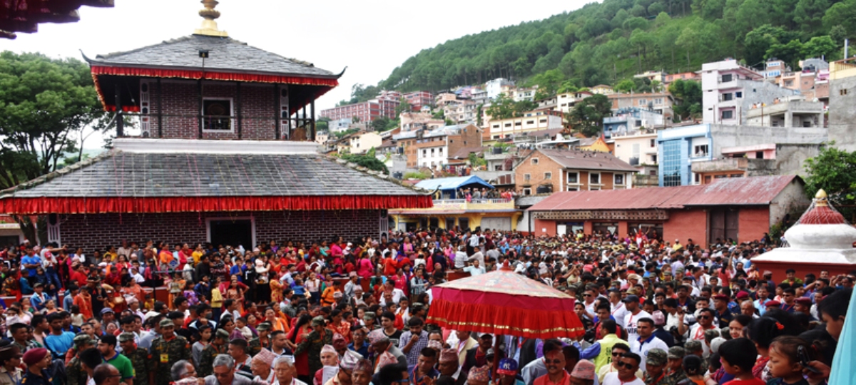 पाल्पामा आज भगवती जात्रा, मध्यान्न सवा १२ बजेदेखि साढे १२ बजेसम्म रथ उचाल्ने साइत