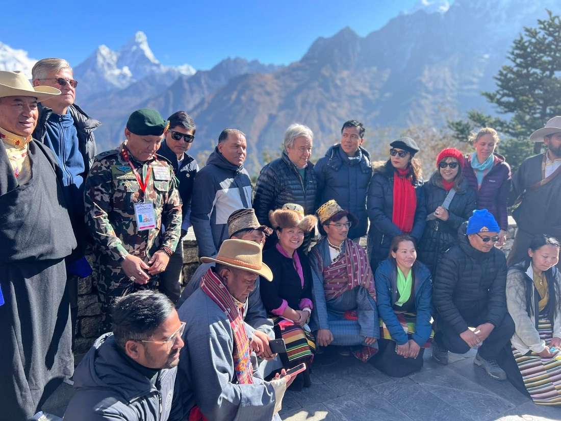 नेपालमा जलवायु परिवर्तनको असरबारे विश्वको ध्यानाकर्षण गराउने महासचिव गुटरेसको प्रतिबद्धता